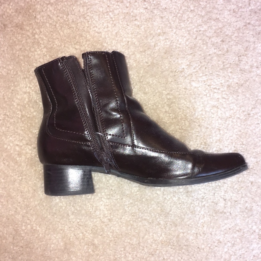 Faux Leather Ankle Boots